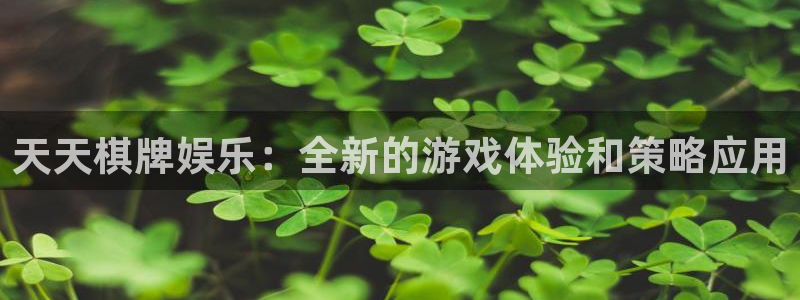 万赢娱乐主管：天天棋牌娱乐：全新的游戏体验和策略应用